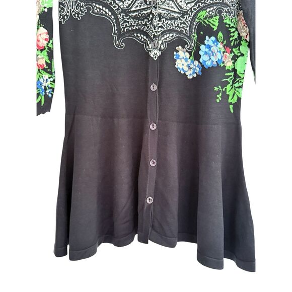 Etro Milano Button Front Floral Peplum Tunic Cardigan Multicolor Size 42 - Picture 5 of 5